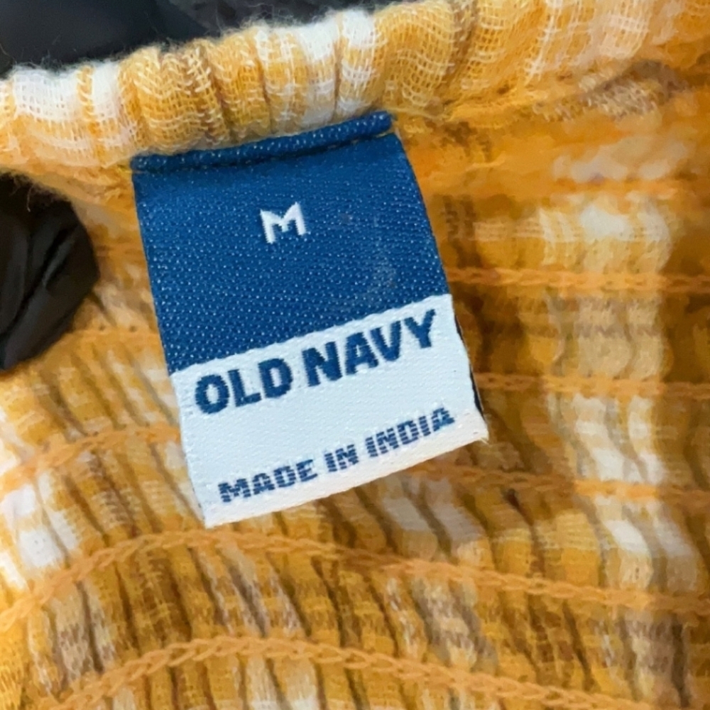Old Navy Yellow Gingham Dress M $45 Retail - Picture 3 of 8